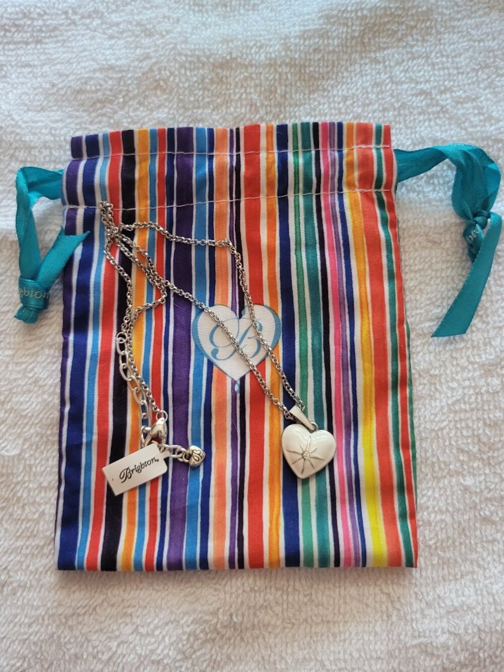 Brighton Amore Shades Heart Pendant Necklace w/Pouch New with tags
